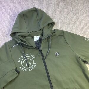 Roark Run Amok Dopamine Enjoy That Military Green Hoodie Mens‎ Size S NWT